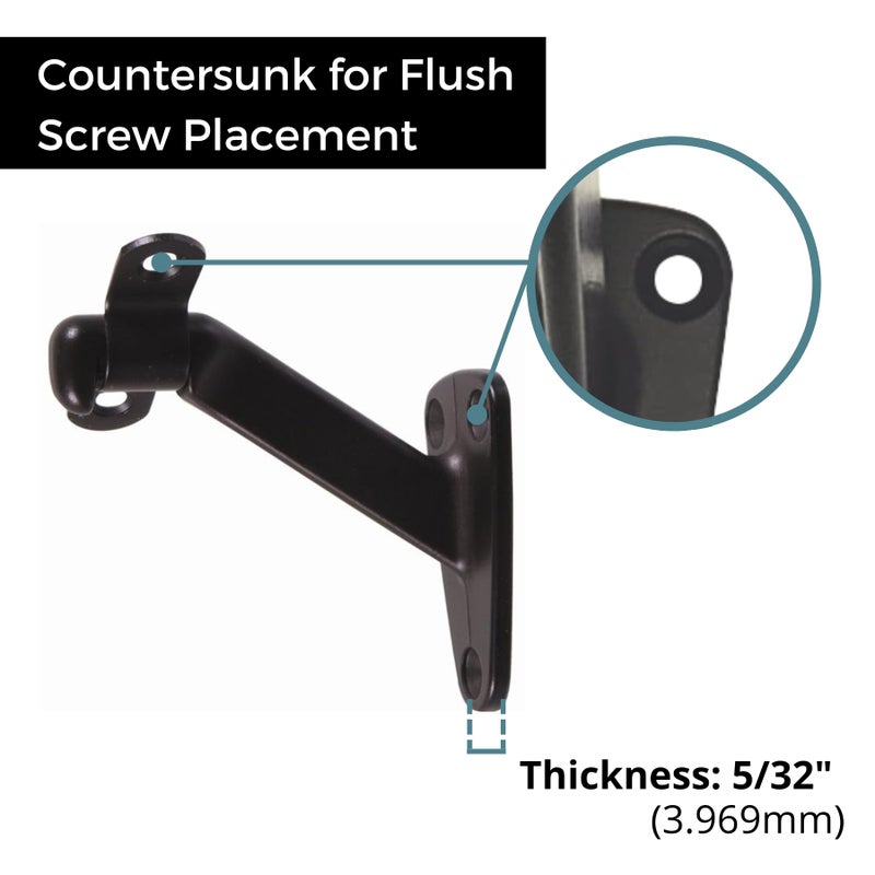 HOWTOOL Heavy Duty Handrail Bracket Oil Rubbed Bronze Black, 3 Pack | HOWTOOL - Image 3